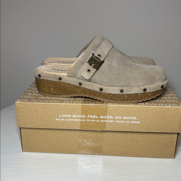 Dr. Scholl's Original Flex Taupe Suede slip-on mule/clog NWBox Size 7.5 - Picture 6 of 10
